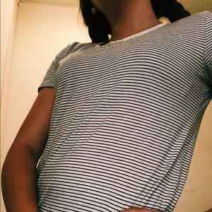 this is a white and black stripes shirt from Zara